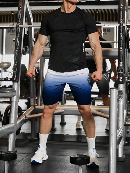 شورت رياضي رجالي بتدرج لوني أومبري من مانفينيتي فيتنس