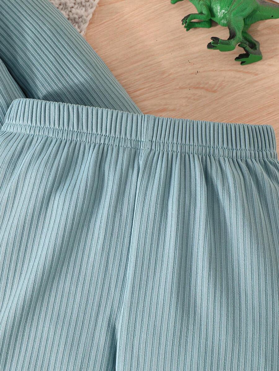 2بدلة فضفاضة قطعتين كاجوال بأكمام طويلة وبنطلون بطبعة ديناصور/لون واحد