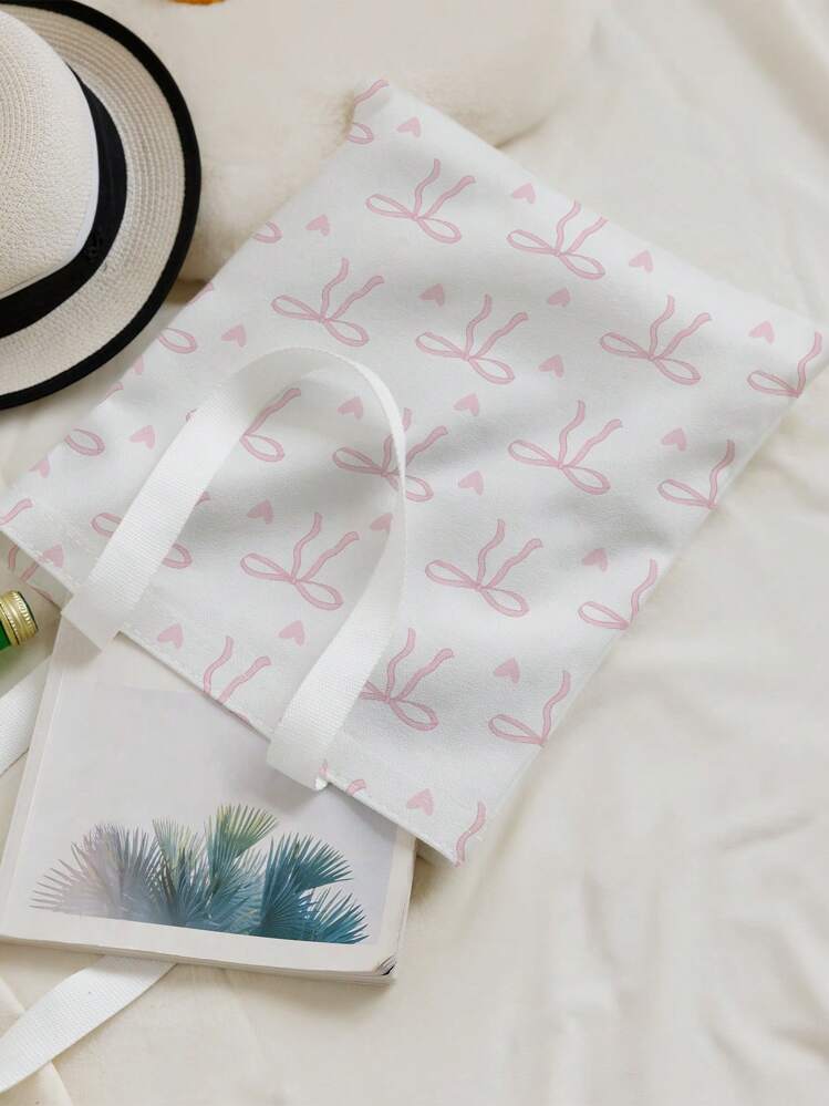 حقيبة كتف قماشية مطبوعة على الوجهين من TrendsqualityROMWE بتصميم Kawaii