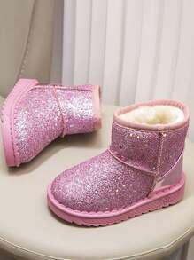 بوت شتوي بناتي لامع مبطن