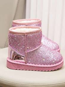 بوت شتوي بناتي لامع مبطن