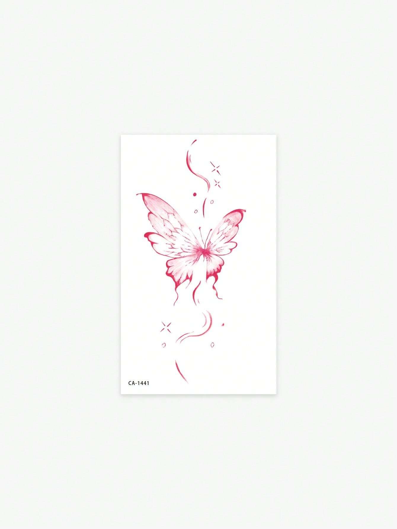 وشم مؤقت مقاوم للماء والتعرق بتصميم فراشة