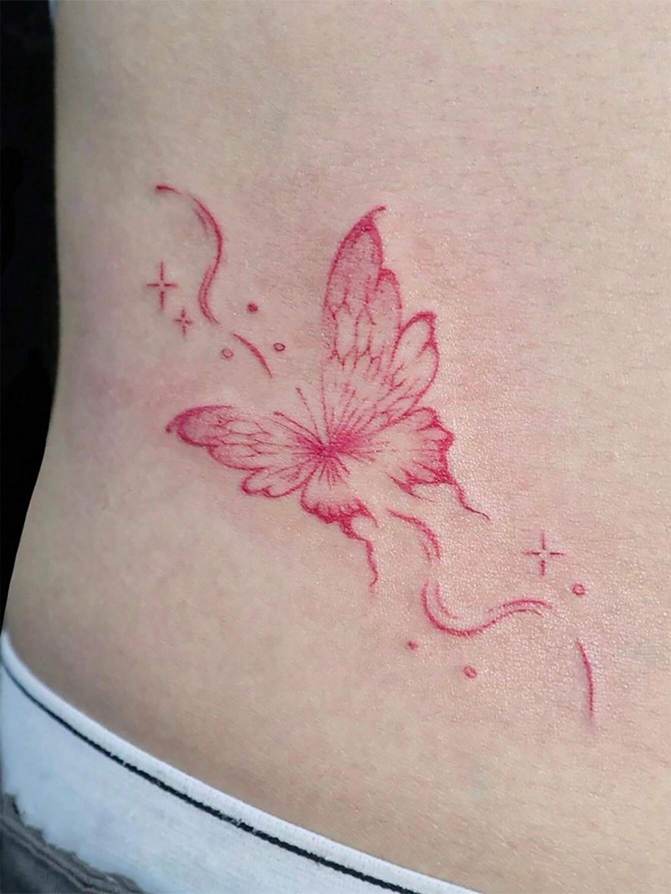 وشم مؤقت مقاوم للماء والتعرق بتصميم فراشة