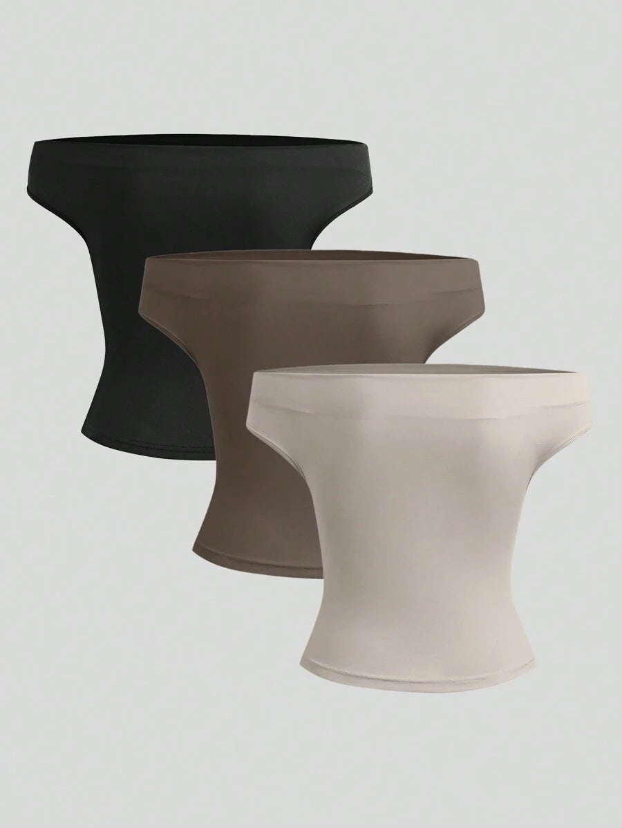 بلوزة سويترا النسائية ذات الأكتاف المكشوفة، بتصميم بسيط ولون سادةShein