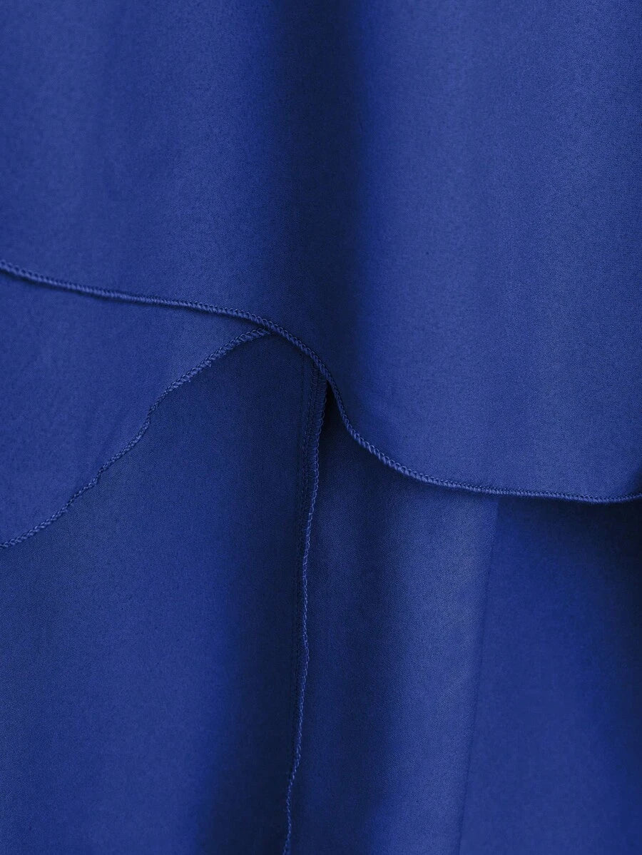 طقم نسائي مقاس كبير من SHEIN – توب بدون أكمام بلون سادة وبنطلون مطبوع، قطعتان لإطلالة عصرية