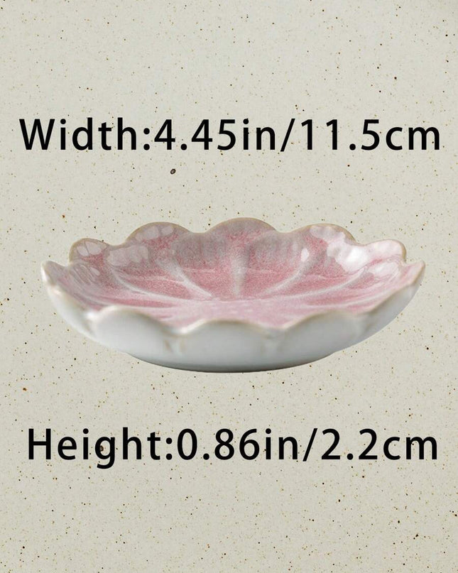 حامل مجوهرات من السيراميك بتصميم بتلة زهرة مقاس 4.45 بوصة