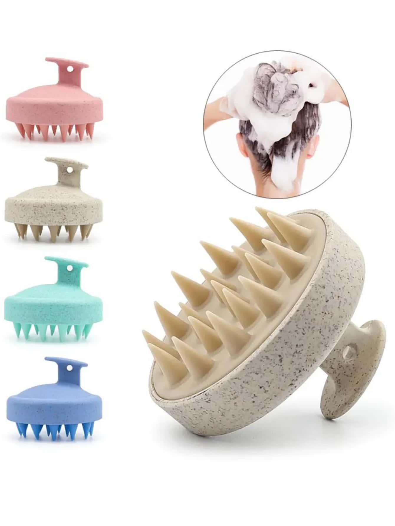 فرشاة تدليك فروة الرأس، أداة غسل الشعر من قش القمح