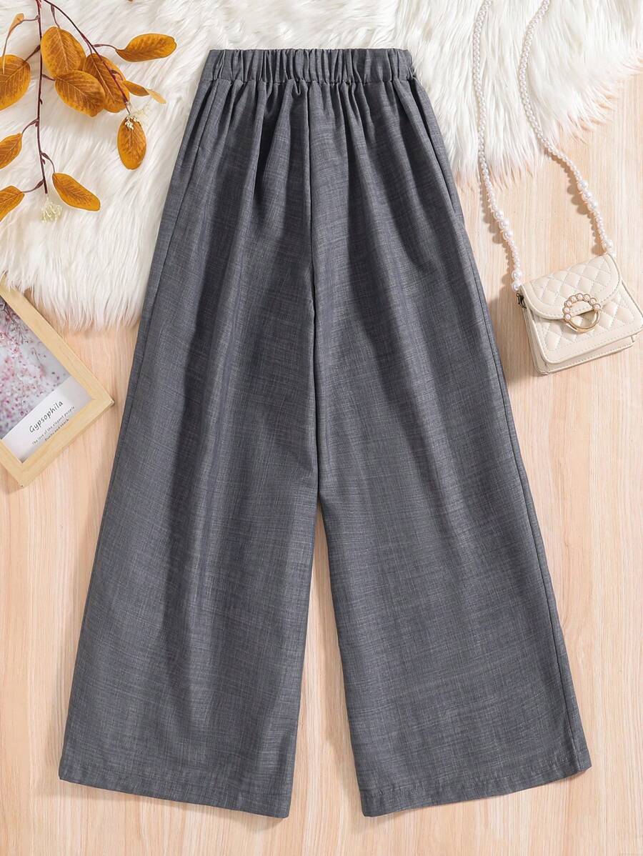 بنطلون بقصّة واسعة من القماش الخفيف من SHEIN للفتيات المراهقات