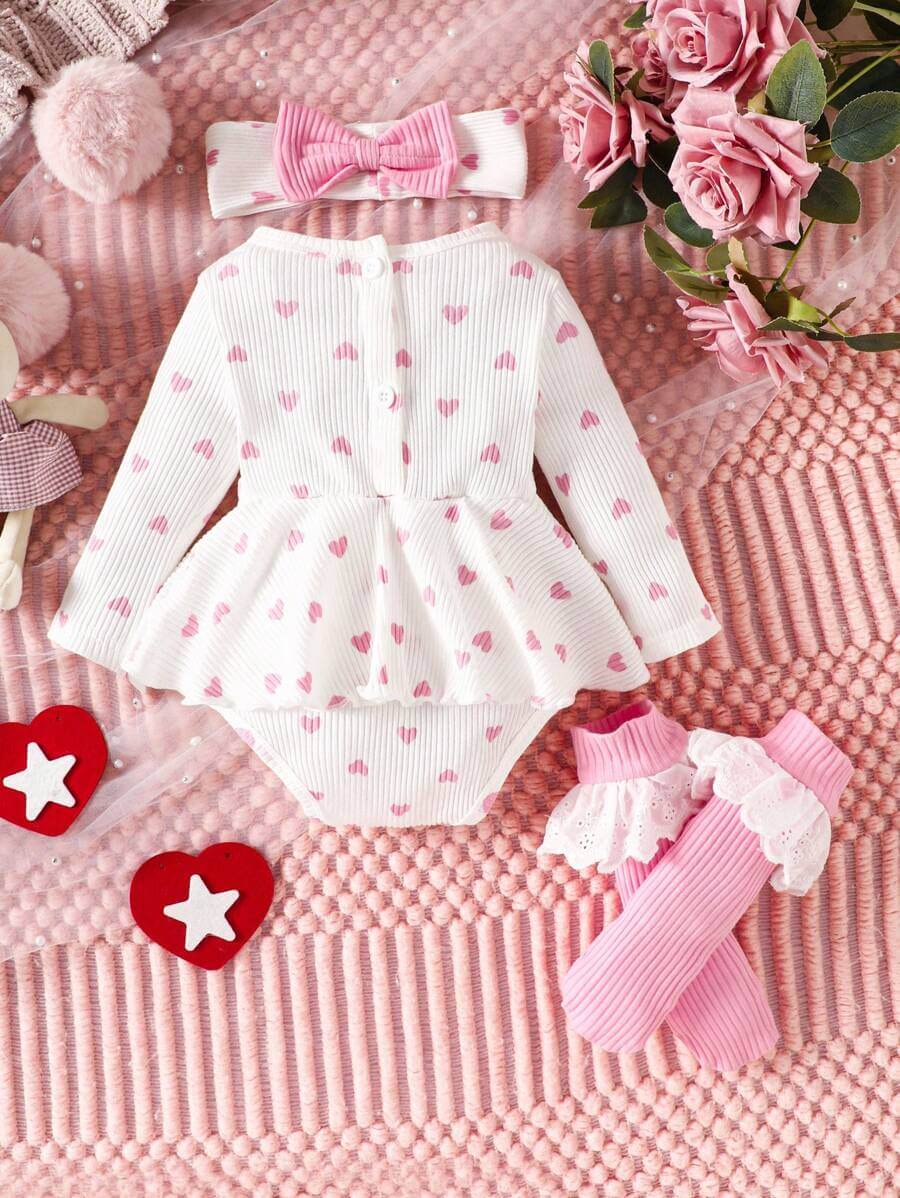 فستان سوفليس سوفليس بطبعة قلب وعقدة للبنات