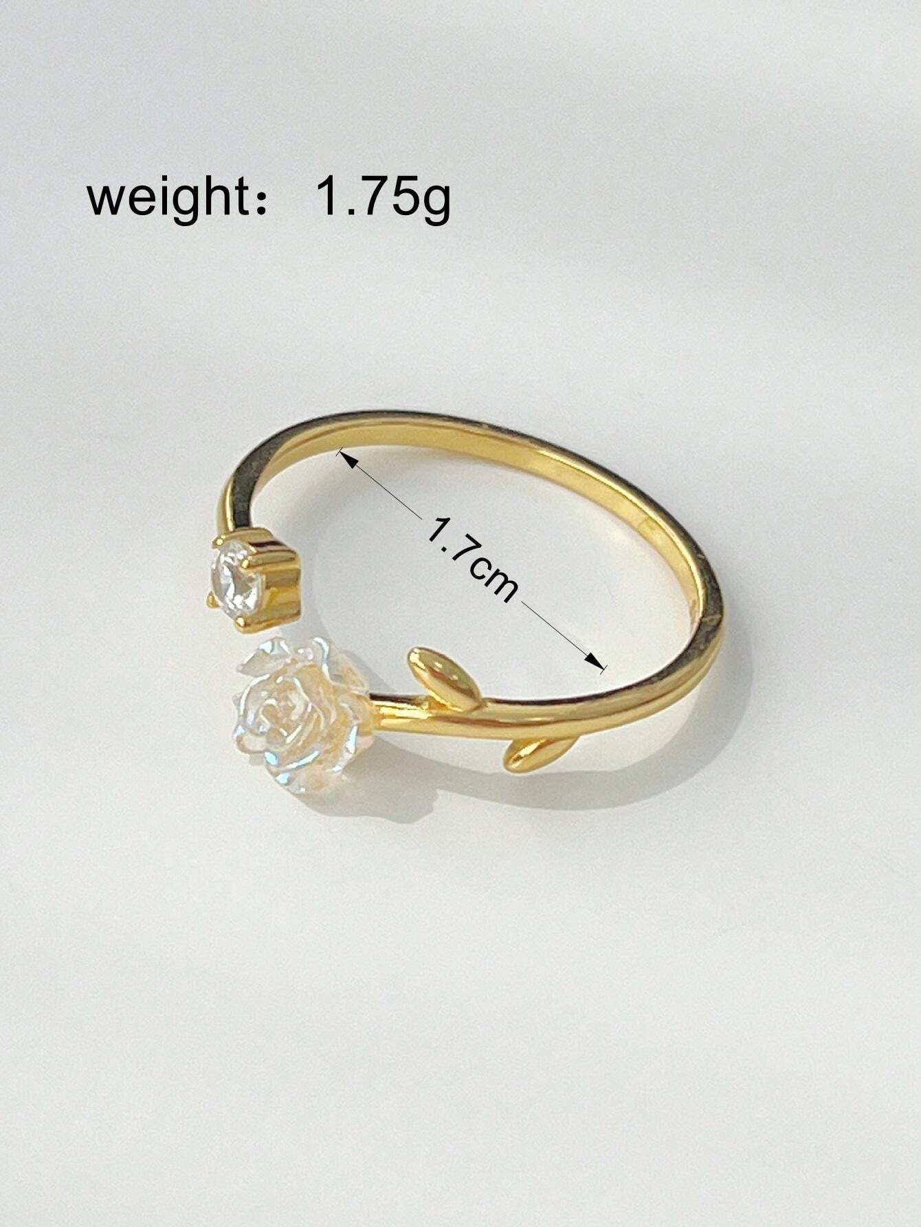 خاتم وردة كاميليا لطيف قابل للتعديل