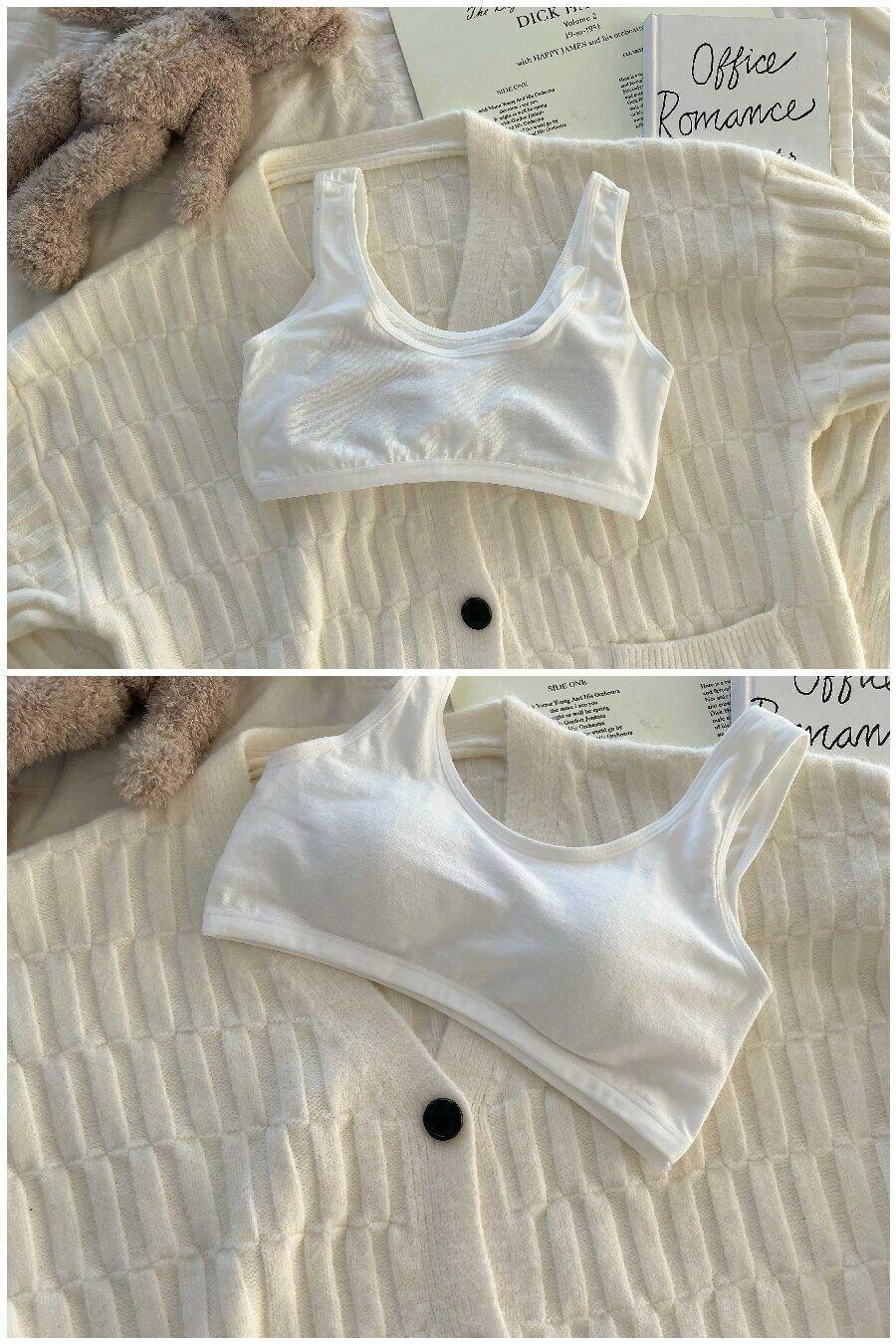 ملابس داخلية للفتيات المراهقات، مبطنة بشكل خفيف، صدرية كامي أساسية مع ظهر على شكل حرف U للطالبات في مرحلة ما قبل المراهقة