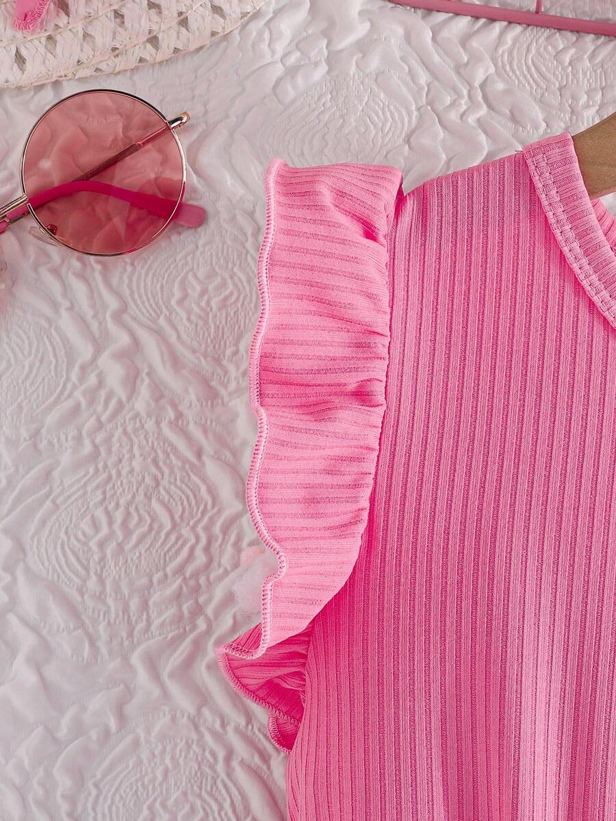 فستان صيفي أنيق بطبعة زهور مرقعة بأكمام قصيرة للفتيات المراهقات