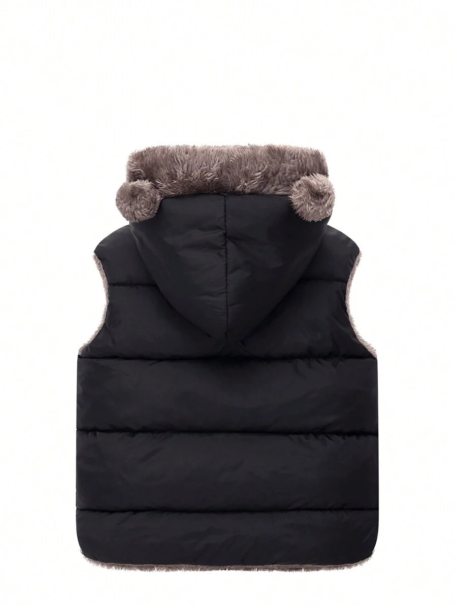 معطف مبطن حراريًا بغطاء رأس قابل للعكس للأولاد الصغار