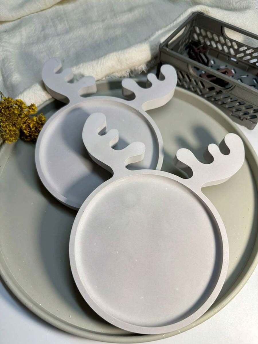 قالب سيلكون  دائري على شكل قرن غزال من قطعة واحدة