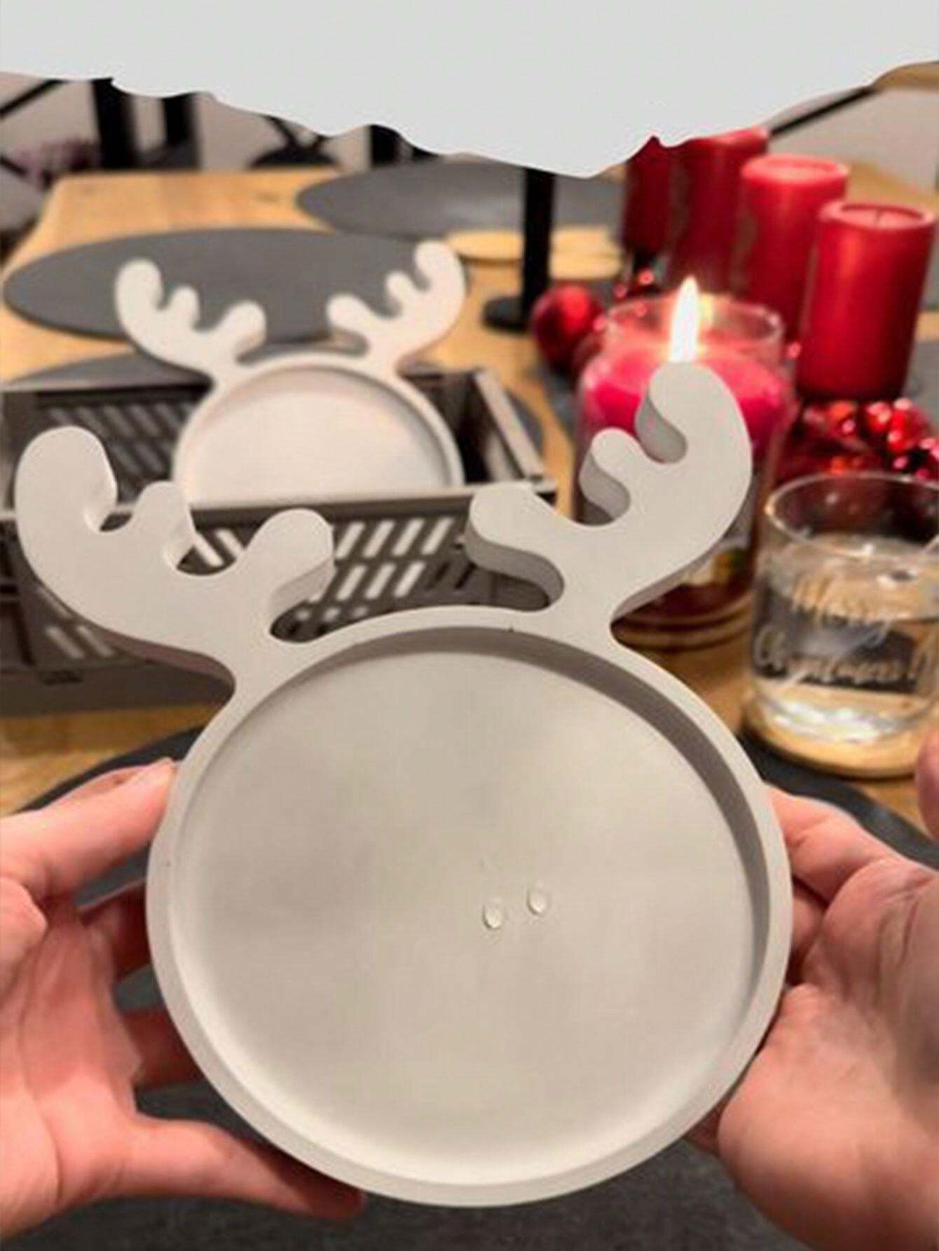 قالب سيلكون  دائري على شكل قرن غزال من قطعة واحدة