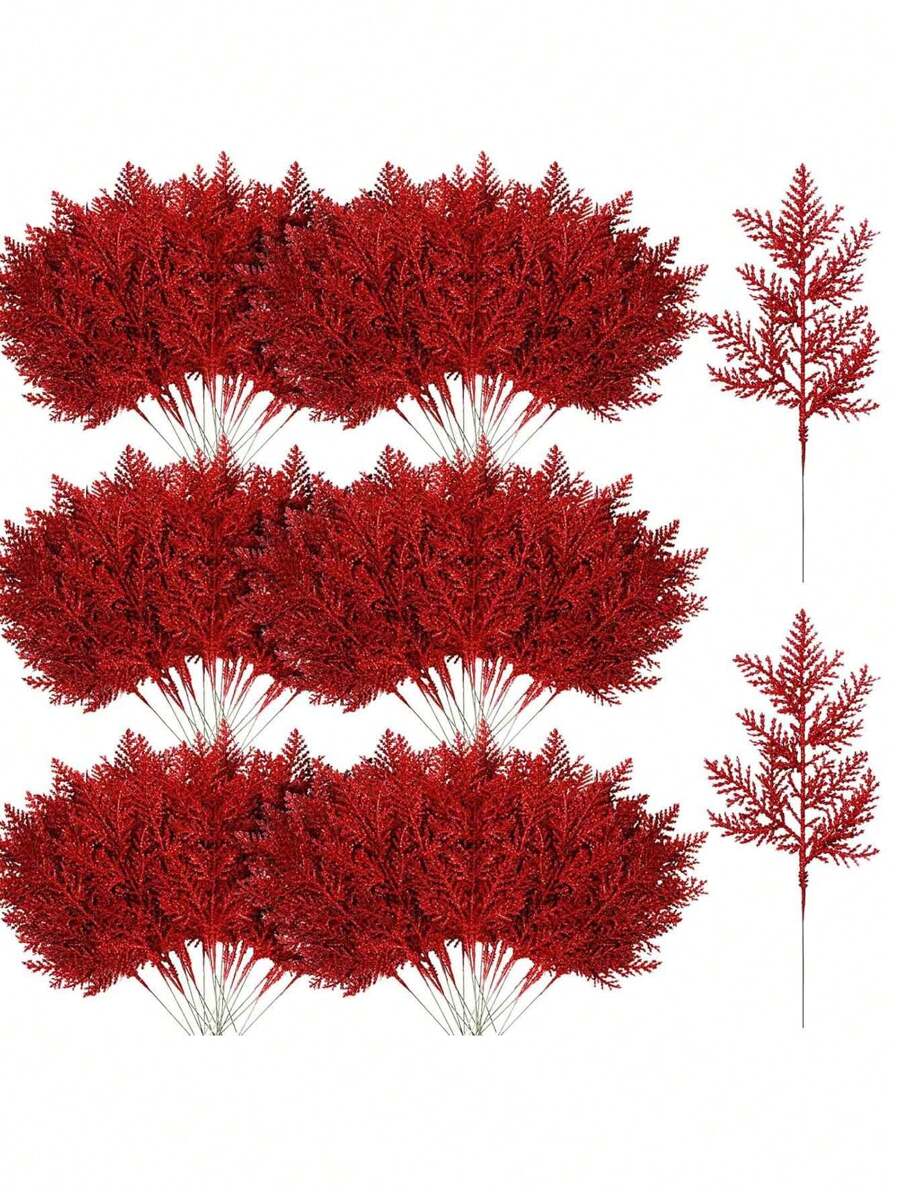 10 قطع من إبر الصنوبر اللامعة لعيد الميلاد