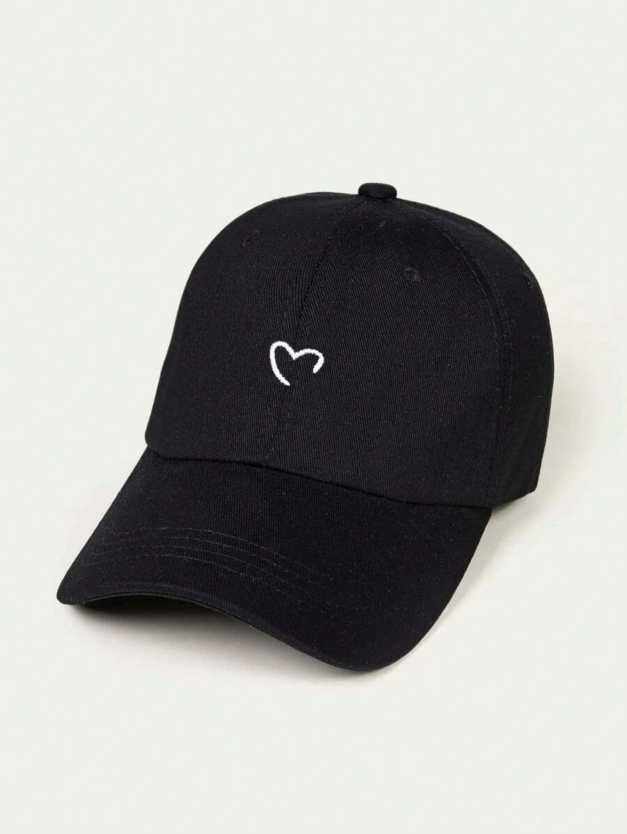 قبعة بيسبول كاجوال مطرزة على شكل قلب قطعة واحدة