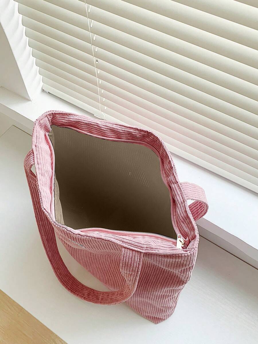 حقيبة كتف نسائية من قماش مخملي سادة، مناسبة للاستخدام اليوميShein