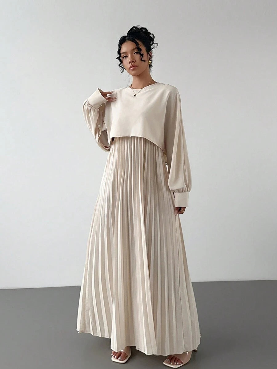 فستان قفطان 2 في 1 أنيق للحفلات من رافريزا للنساء، بخصر وحاشية، وقماش خريفي للنساء من Shein