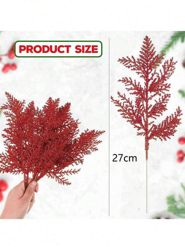10 قطع من إبر الصنوبر اللامعة لعيد الميلاد