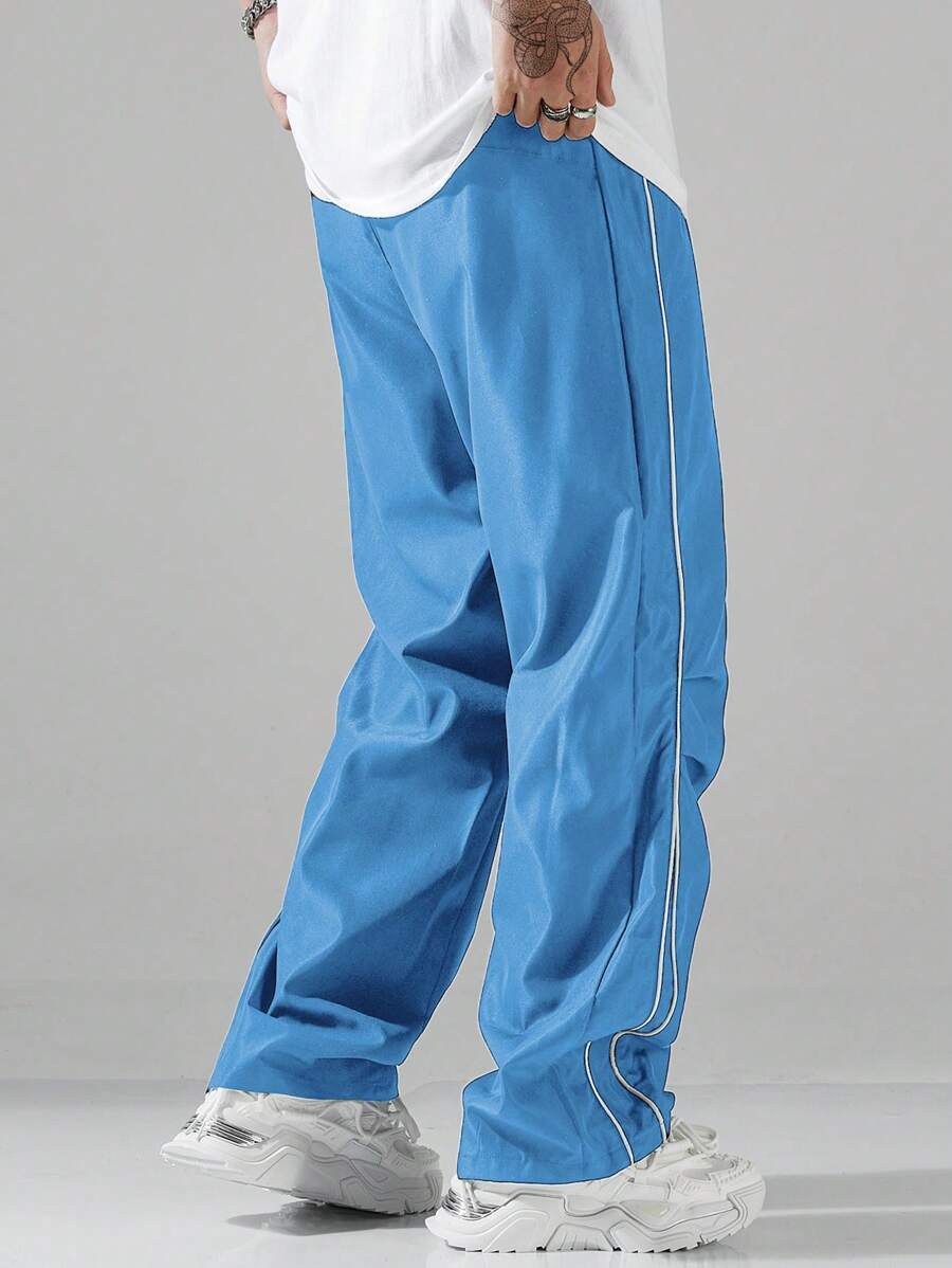 بنطلون مانفينيتي هايبمود للرجال بتصميم جامعي للشارع، خريف