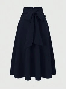 Rafferiza Ladies' Solid Color Side Tie Skirt