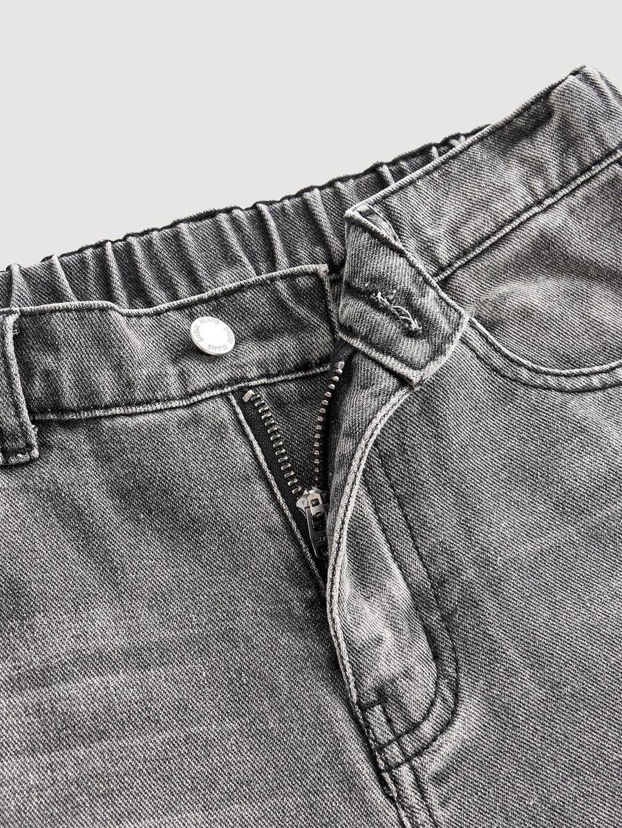 SHEIN Girlism Tween للفتيات من بنطلون جينز واسع الساق، ملابس خريف وشتاء للفتيات المراهقات،