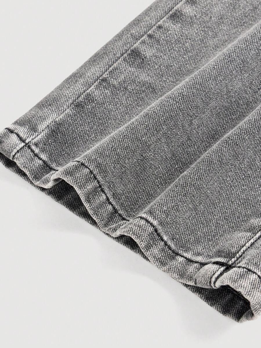 SHEIN Girlism Tween للفتيات من بنطلون جينز واسع الساق، ملابس خريف وشتاء للفتيات المراهقات،