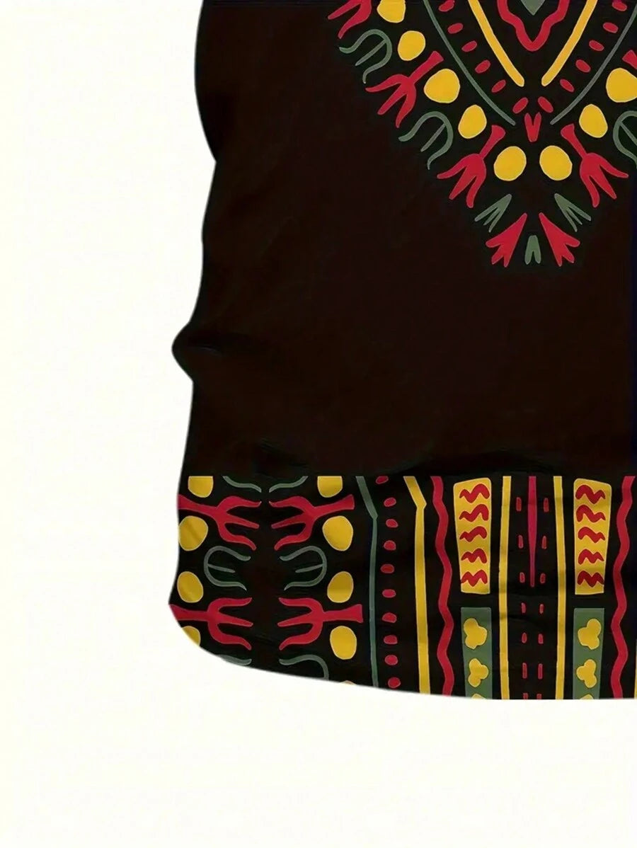 تي شيرت رجالي عصري بطبعة ريترو - تي شيرت مطاطي Shein