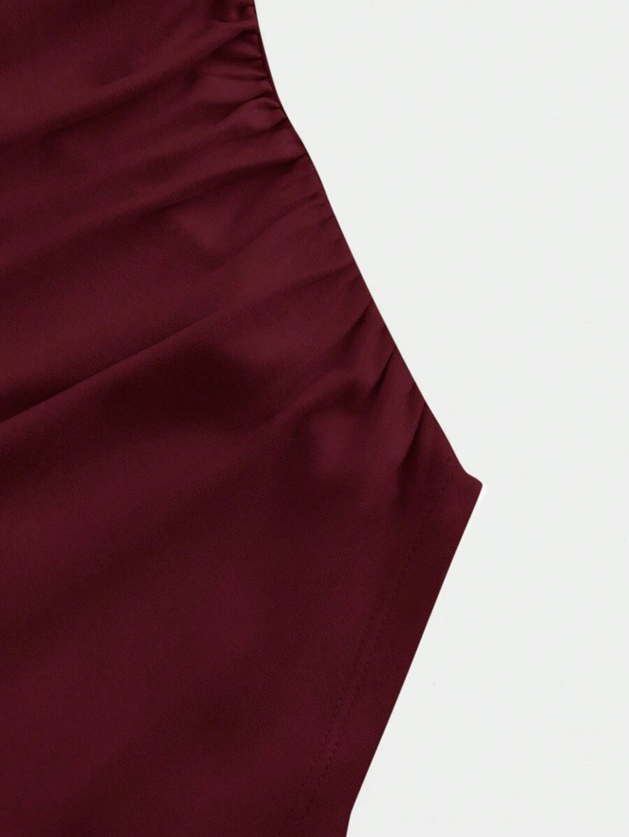 توب نسائي من SHEIN MOD برقبة قارب وأكمام واسعة مع خصر مجمّد