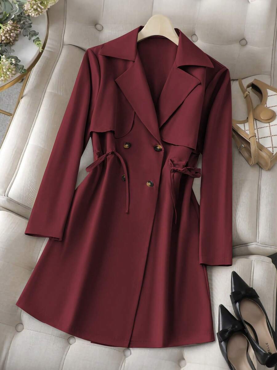 معطف ترنش أنيق كاجوال أنيق من فرانكليا للنساء Shein