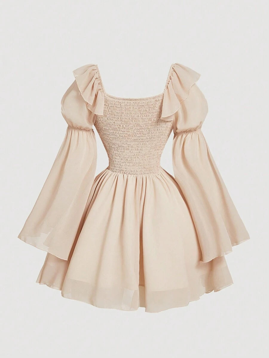 فستان نسائي من SHEIN MOD بقماش شيفون وتصميم A-Line مع أكمام واسعة