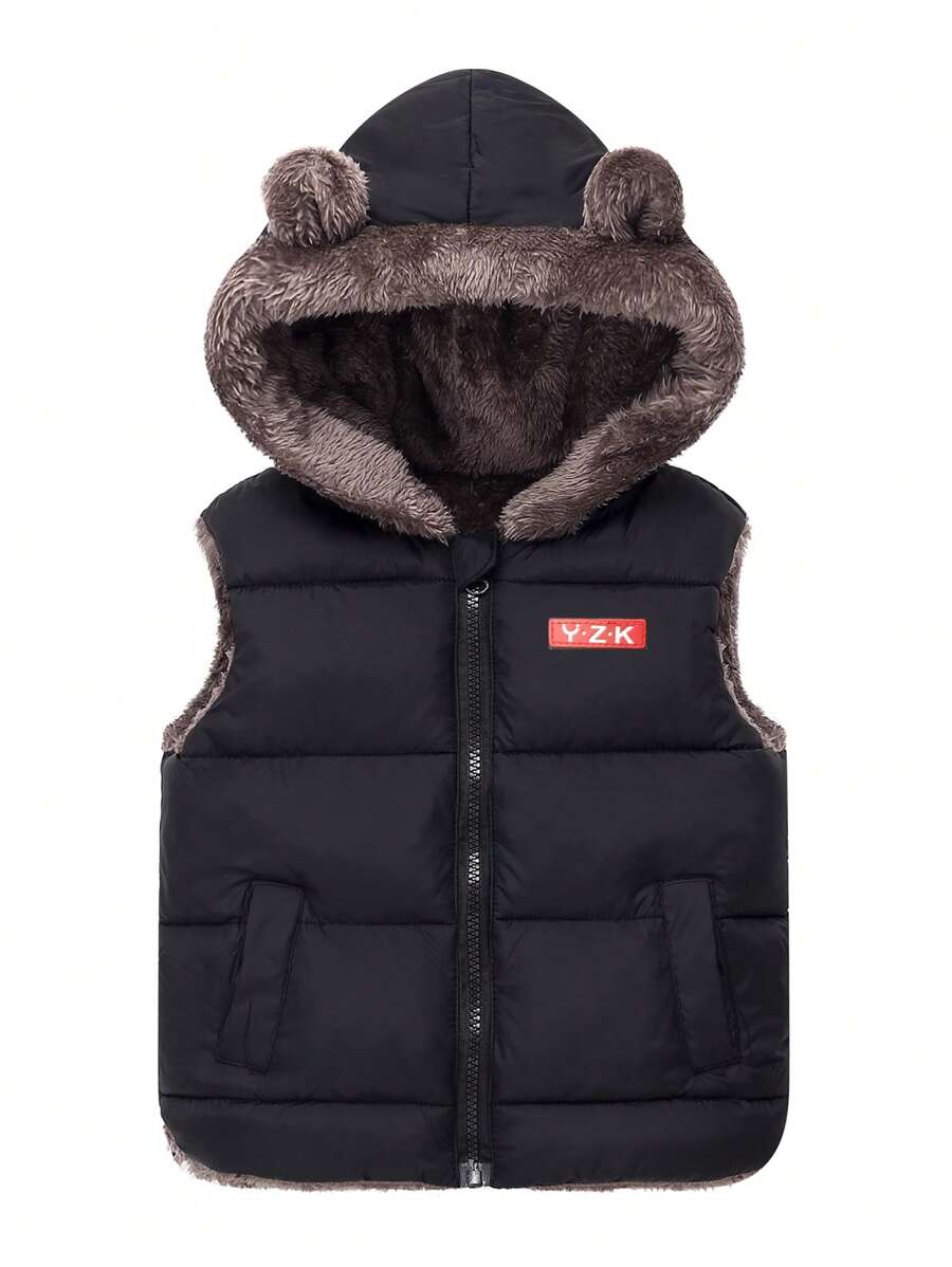 معطف مبطن حراريًا بغطاء رأس قابل للعكس للأولاد الصغار