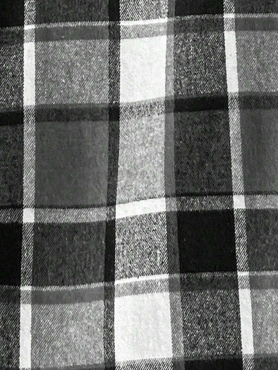 جاكيت نسائي كاروهات بدون أكمام بأزرار أمامية من كالفايا