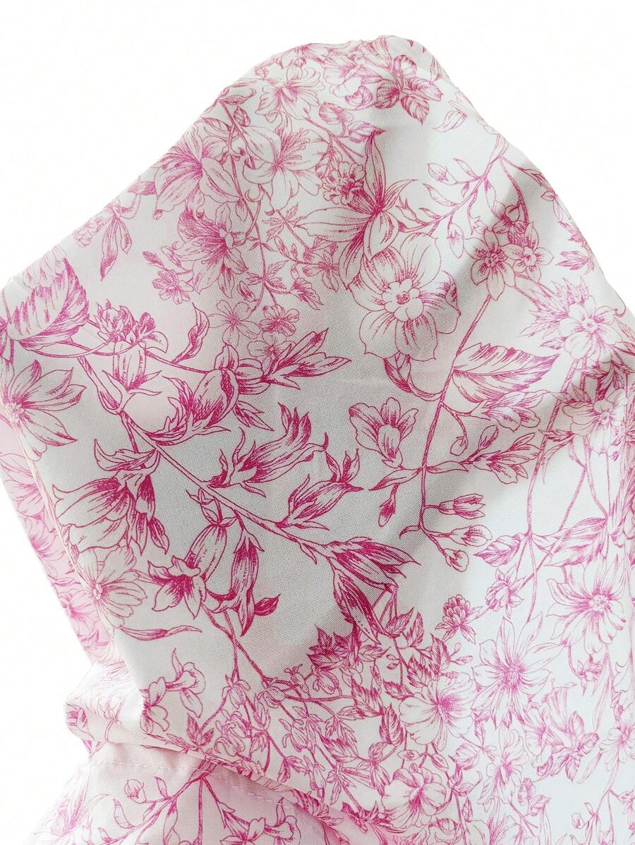 فستان شي إن إكس ماريكا سيلا الصيفي الوردي بطبعة زهور Shein