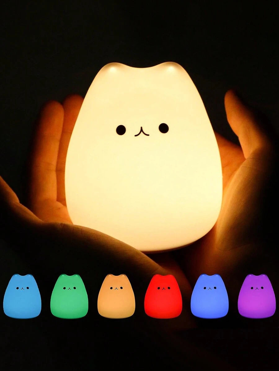 مصباح ليد ليلي سيليكون للأطفال – إضاءة متعددة الألوان  – محمول