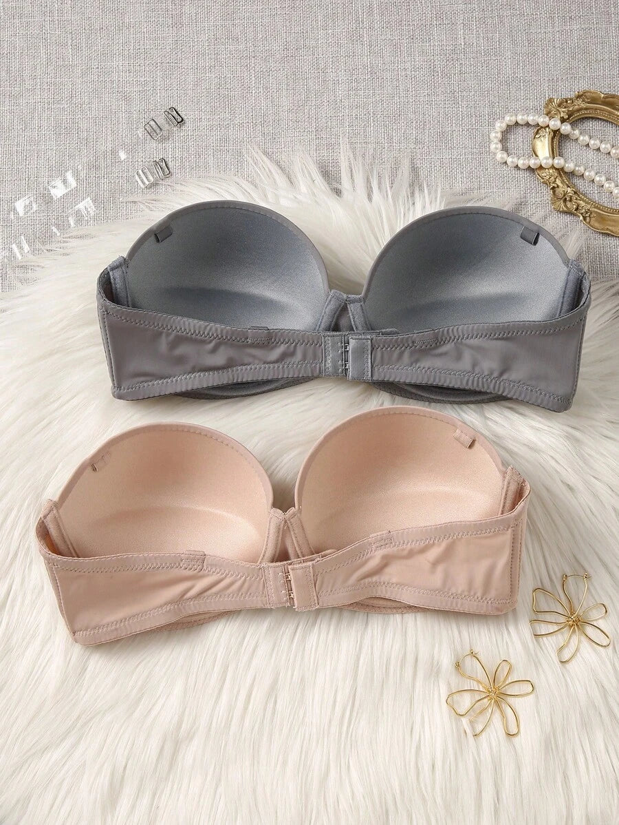 قطعتان من حمالات الصدر النسائية ذات الأسلاك الداخلية، بتصميم بسيط وأنيق، للاستخدام اليومي