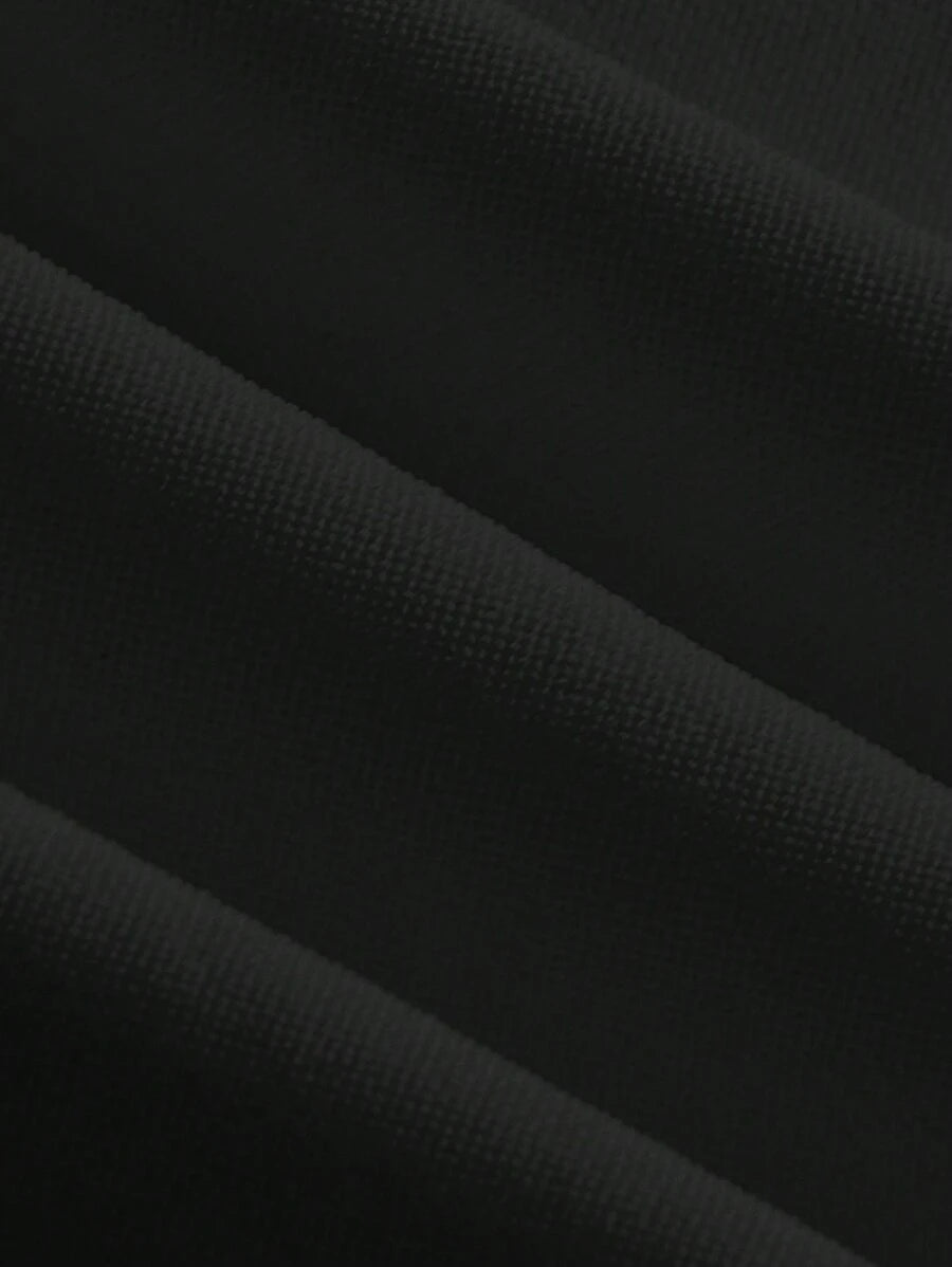 تنورة نسائية قصيرة سوداء بطبقة دانتيل زهرية شفافة من SHEIN EZwear