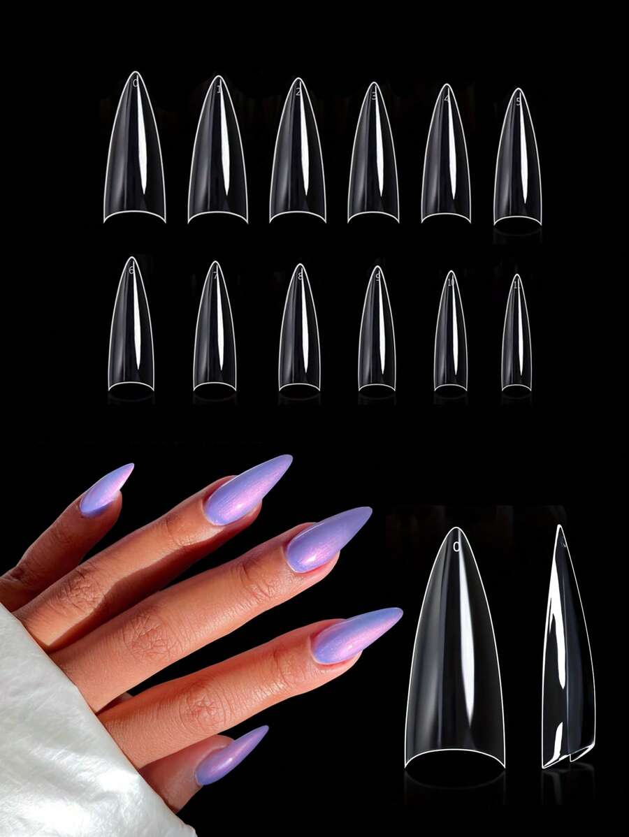 240 قطعة من أطراف أظافر أكريليك متوسطة الحجم