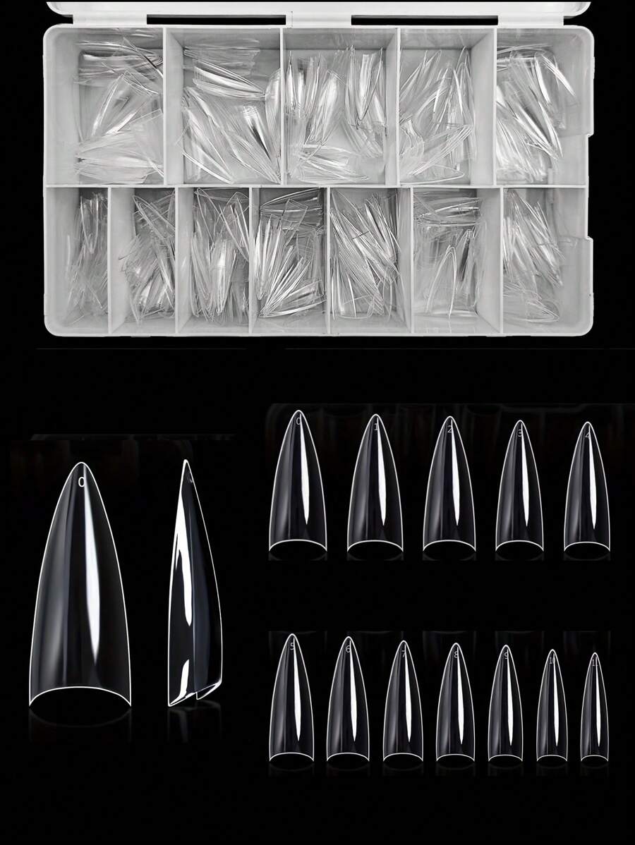 240 قطعة من أطراف أظافر أكريليك متوسطة الحجم