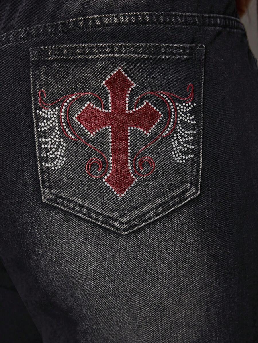 بنطلون جينز جيب أمامي ستايل بسيط SHEIN