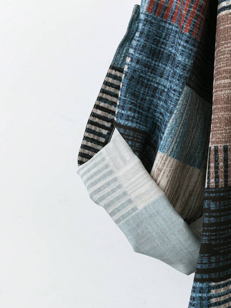 قميص كاجوال بأكمام طويلة وياقة بمقاسات كبيرة للنساء Shein