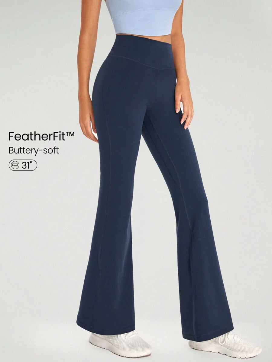 بنطال GLOWMODE FeatherFit™ – مرتفع الخصر، أرجل واسعة، مناسب لليوغا والاستخدام اليومي
