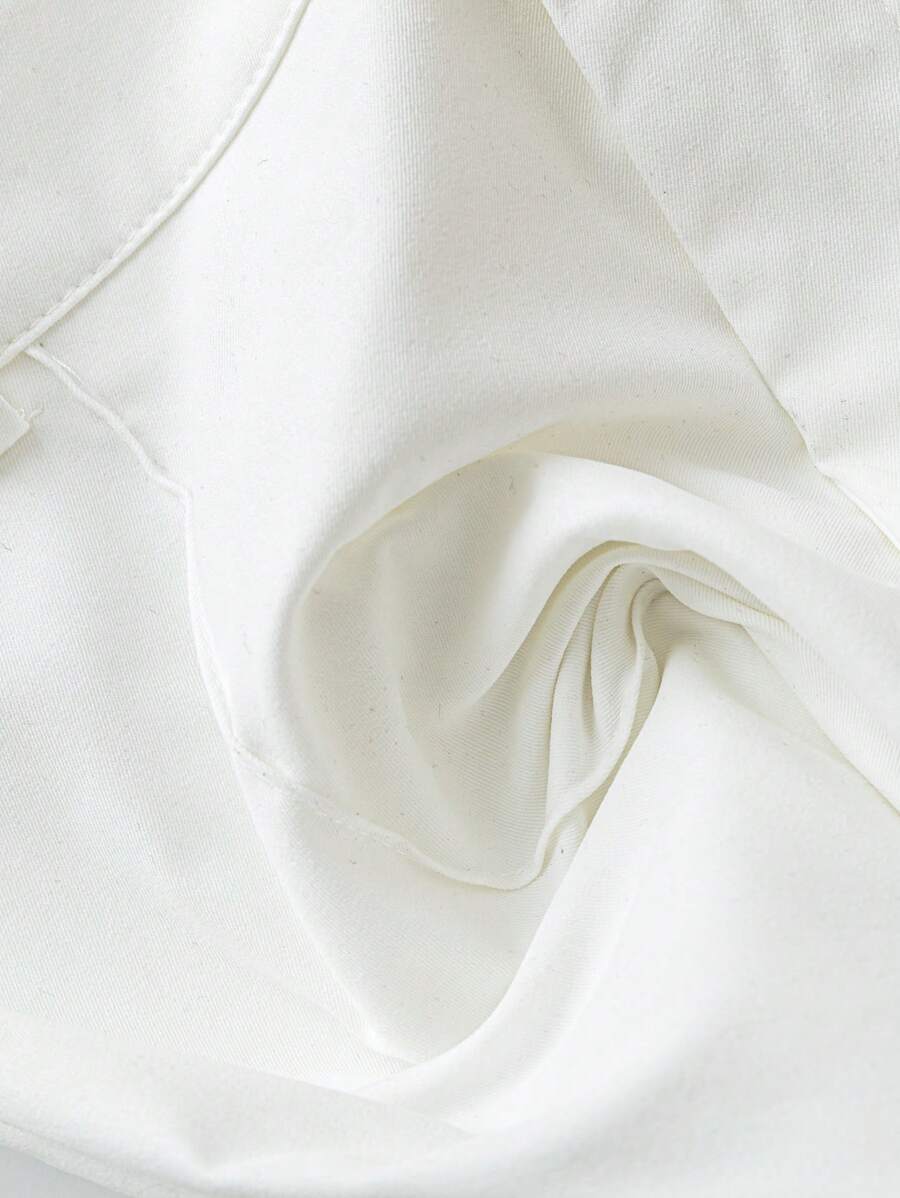 بنطلون فرانكليا نسائي أبيض كاجوال/عمل خريفي من القماش للنساء Shein