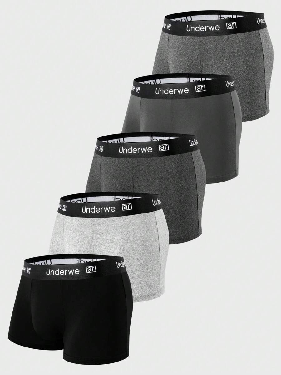 طقم 5 بوكسرات اولادي رفيعة بمرونة عالية_ shein