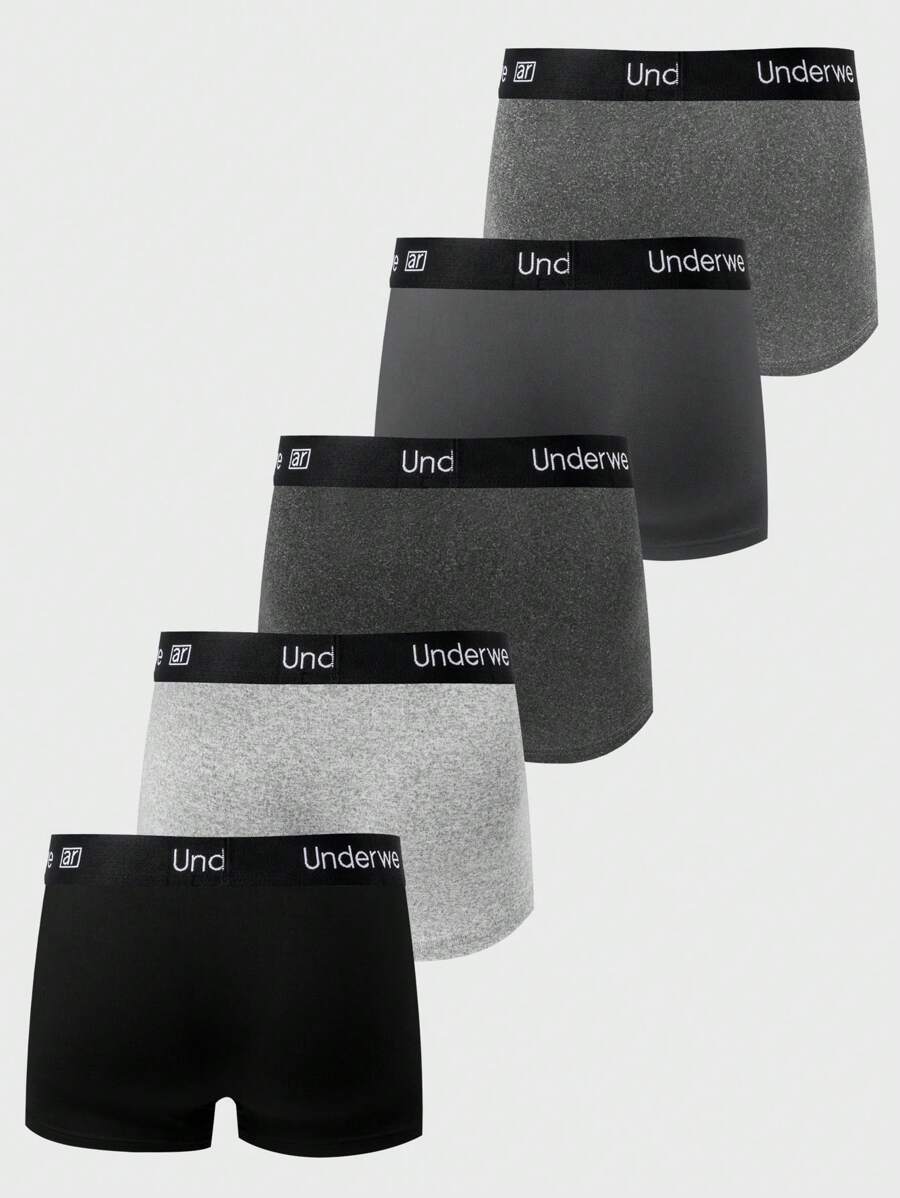 طقم 5 بوكسرات اولادي رفيعة بمرونة عالية_ shein