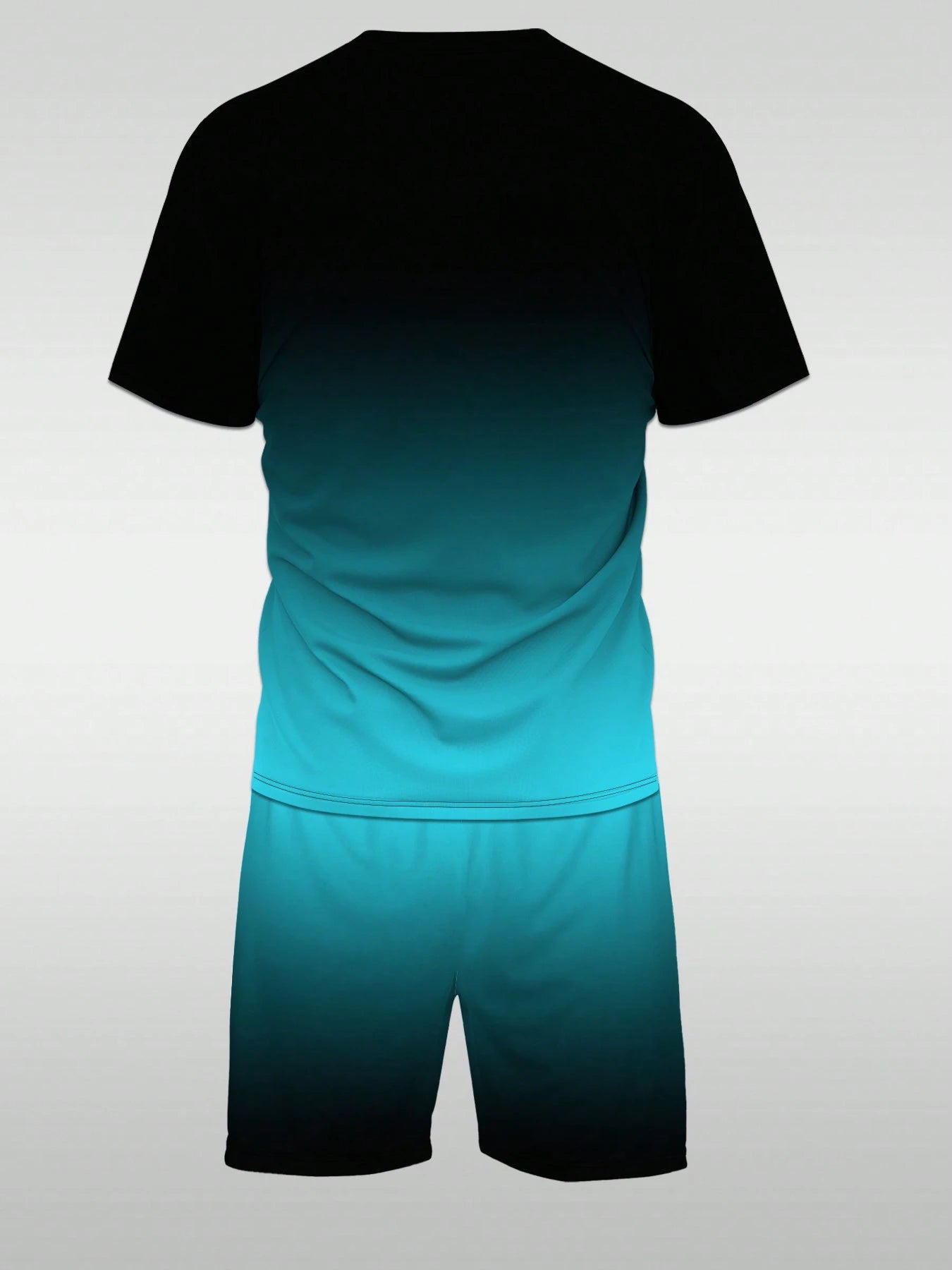 طقم رجالي من قطعتين بتصميم متدرج اللون مع طبعة PARIS – تيشيرت برقبة مستديرة وشورت برباط