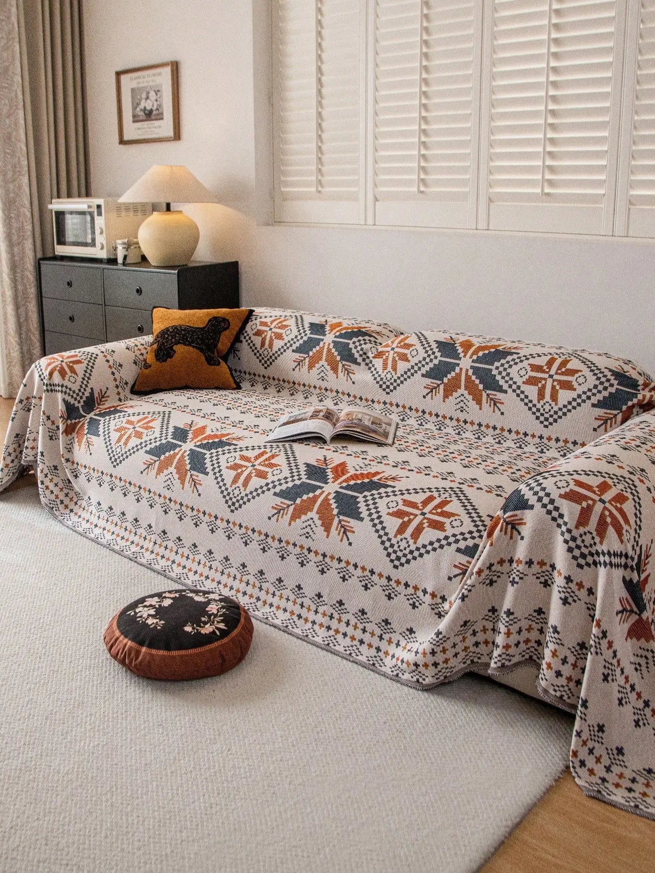 غطاء أريكة قطعة واحدة - بطانية ناعمة بتصميم مجسم