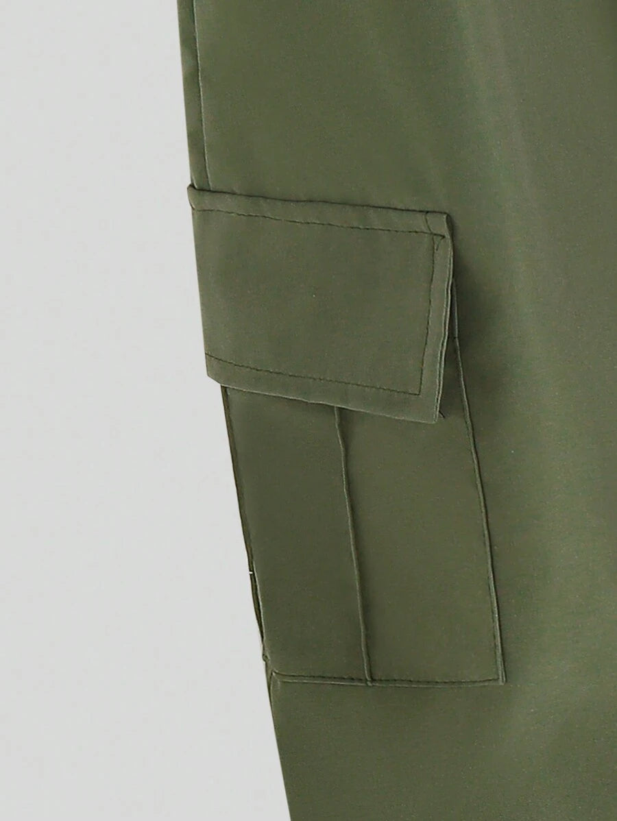 طقم بناتي 2 قطعة من شي إن – تيشيرت كاجوال بطبعة جرافيك مع بنطال