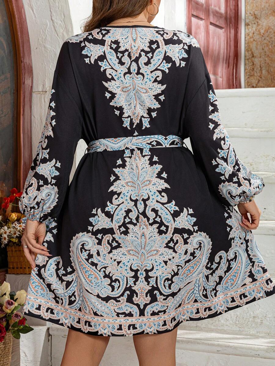 فستان بريزايا المطبوع الأنيق  سهرة طويل Shein